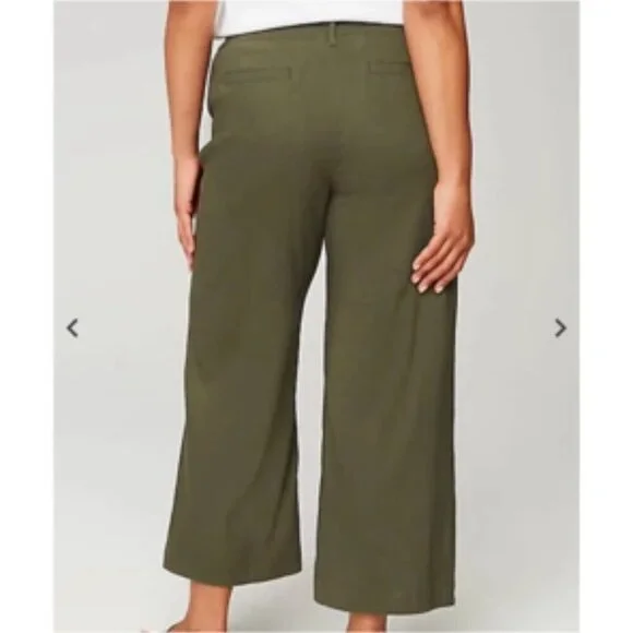 J. Jill Linen-Stretch Wide-Leg Crop in Spanish Moss Size Medium - Picture 2 of 9